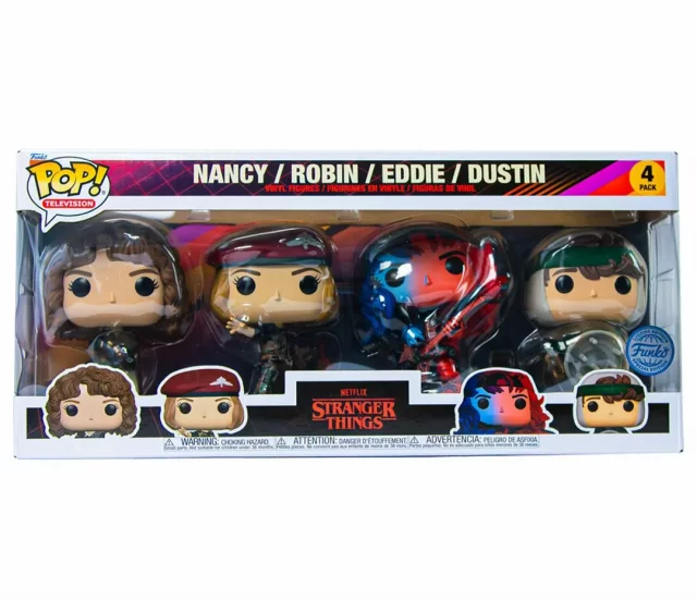Figur Stranger Things - Nancy/Robin/Eddie/Dustin (Funko POP! Television 4-Pack) (beschädigte Verpackung)