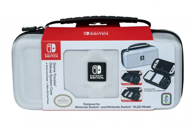 Luxuriöse Reisetasche für Nintendo Switch Schwarz & Weiß (Switch & OLED Modell) - Verpackungen
