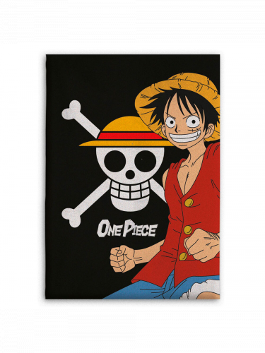 Bettdecke One Piece - Skull and Monkey D Luffy