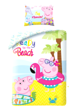 Bettwäsche Prasátko Peppa -  Peppa am Strand