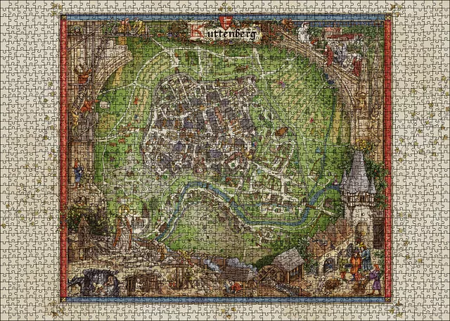 Puzzle Kingdom Come: Deliverance II - Karte von Kuttenberg (2.000 Teile)