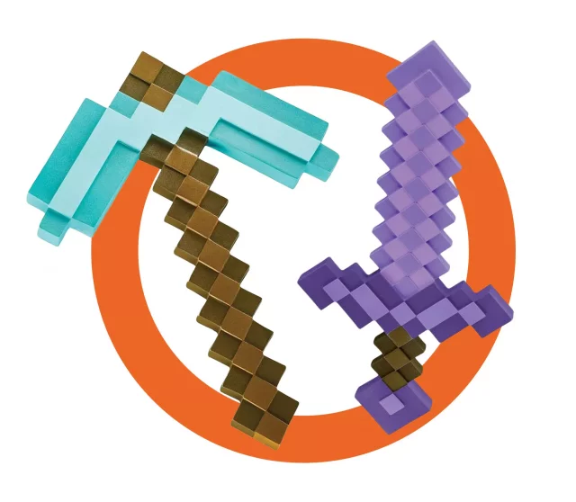 Vorteilhaftes Set Minecraft Weapon - Diamond Pickaxe, Enchanted Sword - Replik Waffe