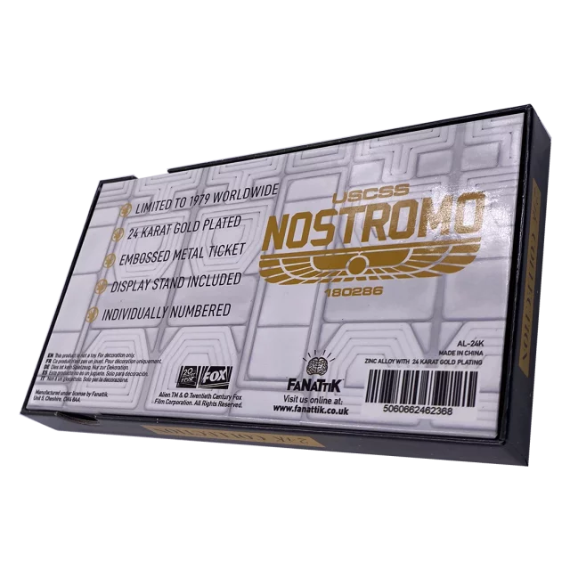 Sammlerplakette Alien - Nostromo Ticket (vergoldet) - Stück limitiert