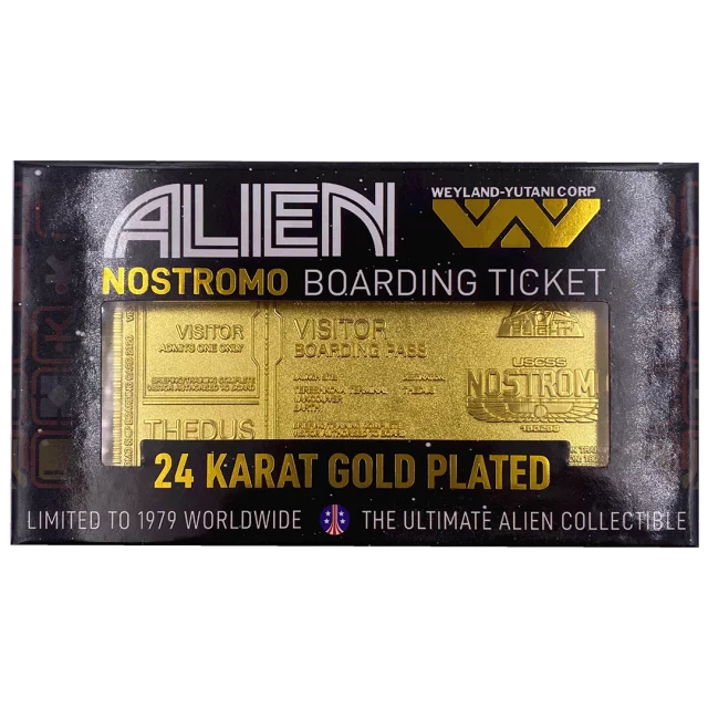 Sammlerplakette Alien - Nostromo Ticket (vergoldet) - Münzen