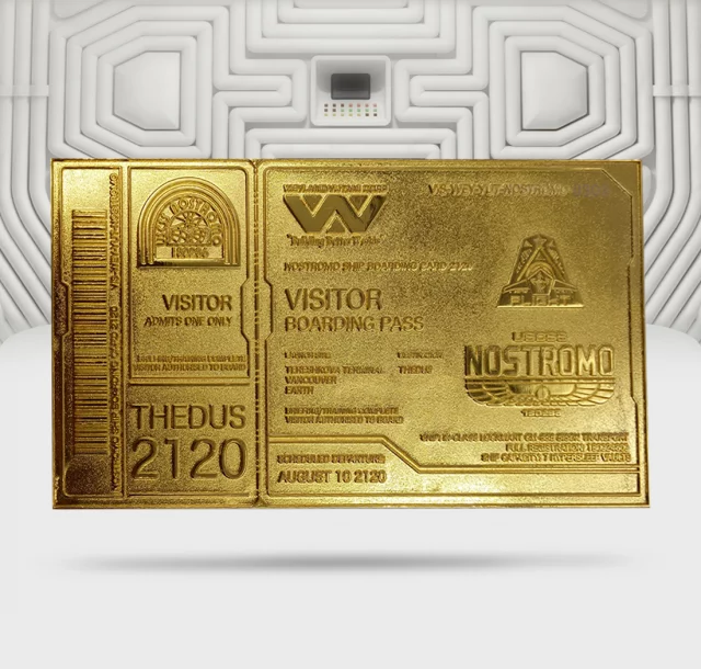 Sammlerplakette Alien - Nostromo Ticket (vergoldet) - Münzen