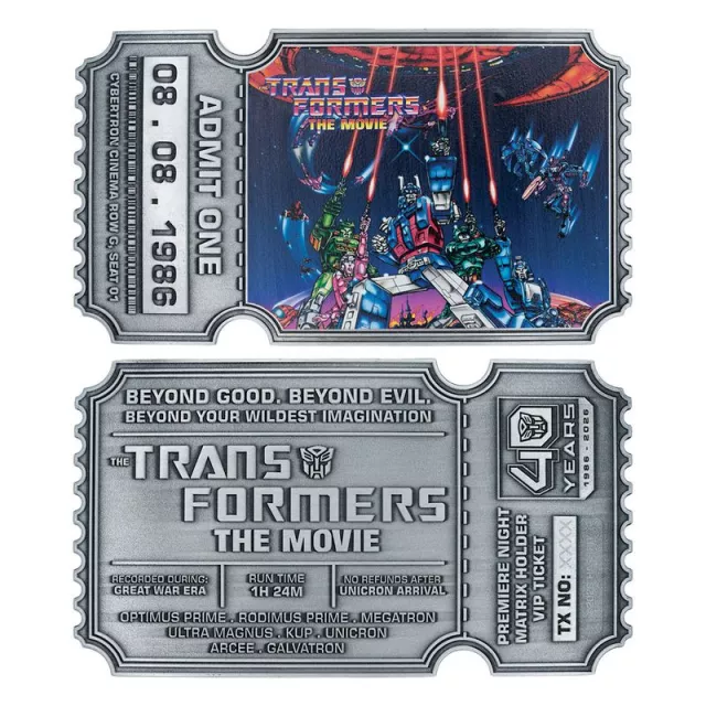 Sammler-Filmkarte Transformers - Admit One (40th Anniversary) - Stück limitiert