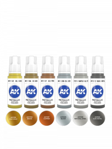 Satz Farben AK - Metallics Farbenset