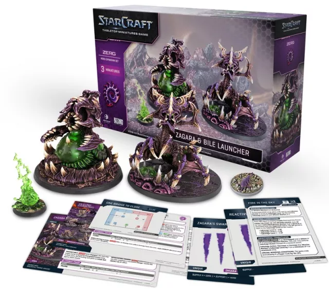 Figurenspiel StarCraft - Tabletop Miniature Game - Zerg - Zagara & Bile Launcher (3 Figuren) - Abenteuer-Brettspiel