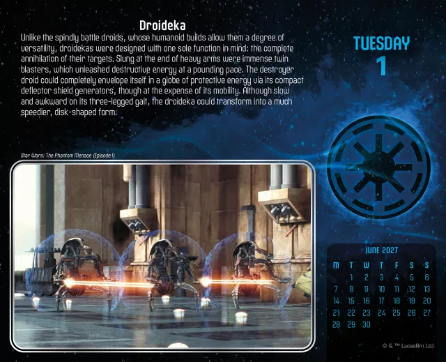 Kalender Star Wars Classic 2027 (Tisch)