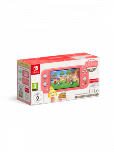 Konsole Nintendo Switch Lite - Coral + Animal Crossing: New Horizons + 12 Monate NSO (SWITCH)