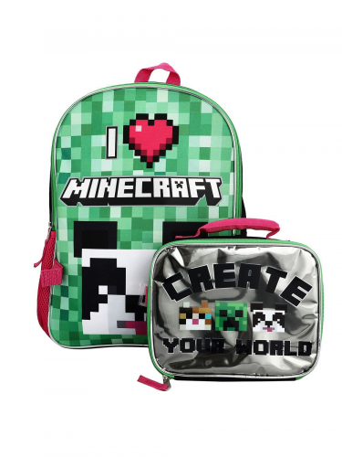 Rucksack Minecraft - I Love Minecraft + Brotdose