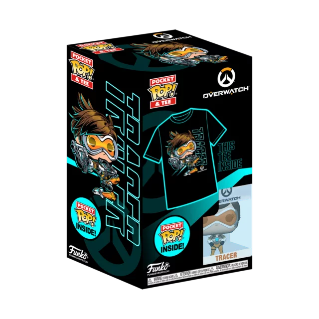 Tričko dětské Overwatch - Tracer + figurka Funko Pocket POP! (rozbalené) - Funko POP! Games