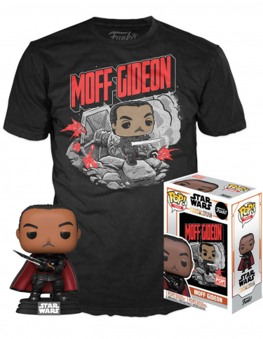 T-Shirt Star Wars: The Mandalorian - Moff Gideon + Funko Figur (beschädigte Verpackung)