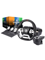 Lenkrad mit Pedalen und Schaltknüppel - Maxx Tech Pro Force Feedback Racing Wheel Kit (beschädigte Verpackung)