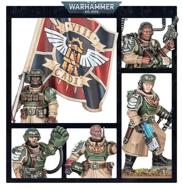 W40k: Astra Militarum - Cadian Command Squad (2023) (5 Figuren) - Brettspiel
