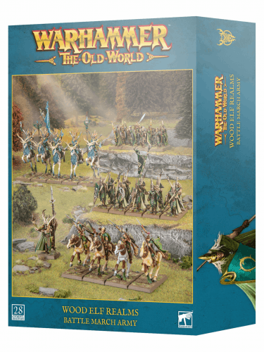 Warhammer The Old World - Wood Elf Realms - Battle March Army (28 Figuren)