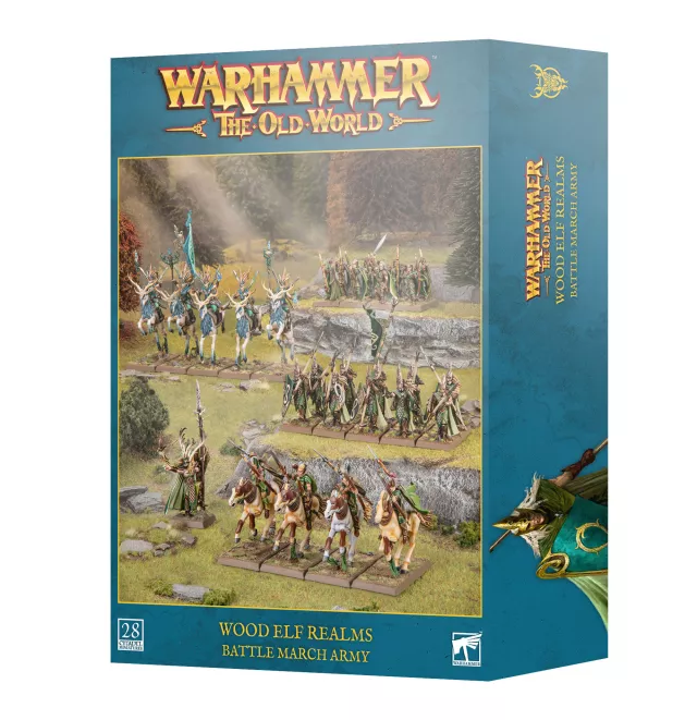 Warhammer The Old World - Wood Elf Realms - Battle March Army (28 Figuren) - Warhammer: Old World