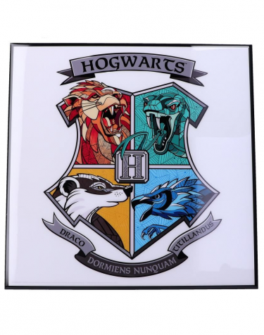 Bild Harry Potter - Hogwarts Crest Crystal Clear Art Pictures (Nemesis Now)