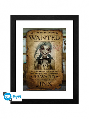 Gerahmtes Poster League of Legends - Jinx Fahndungsfoto