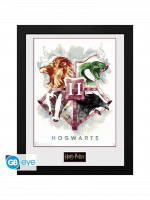 Gerahmtes Poster Harry Potter - Hogwarts Aquarell